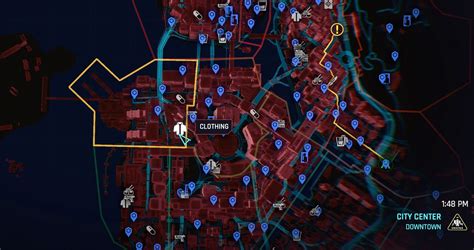Jinguji cyberpunk location. How to Find the Jinguji Clothing Store. The Jinguji clothing store is situated in the City Center district of Downtown Night City, just west of the massive Mega-building. On the map, it is listed as “Clothing” along with other Service Points in Cyberpunk 2077. 