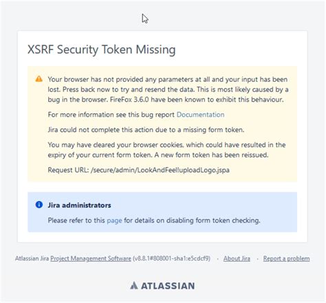 Jira Server XSRF Security Token Missing - Jira Server - The …