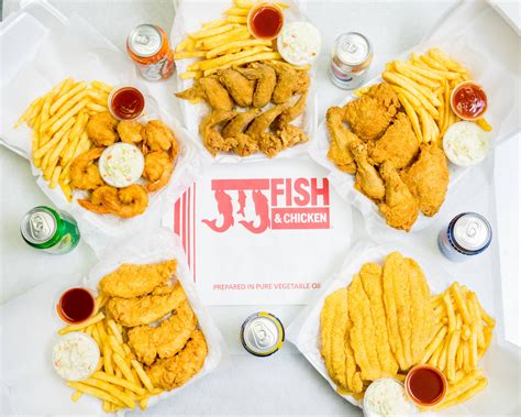 JJ Fish & Chicken 9008 W Brown Deer Rd. Milwaukee, WI 53224. Tel: 414-355-1000. 
