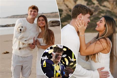 Jj mccarthy engaged. Scroll through to see McCarthy and Kuropas’ relationship timeline: University of Michigan quarterback J.J. McCarthy is busy on and off the field. The college athlete has been dating his ... 