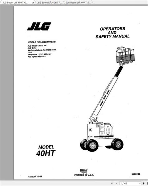 Jlg boom lifts 40ht service reparatur werkstatt handbuch download p n 3120243. - Official doctor patient handbook a consumers guide to the medical profession official handbooks.