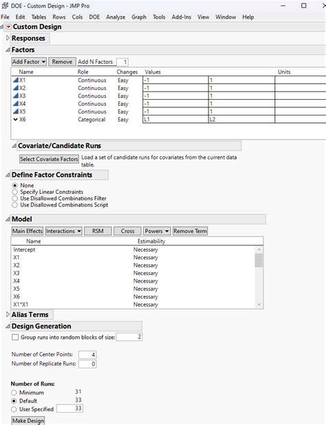 Jmp doe tutorial.  DOE - Custom Designs Design a variety of optimal exp...