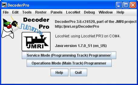 Jmri manual.  DecoderPro® Main Window Panels Menu DecoderPro is only ...