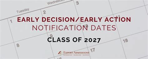 Application Dates & Deadlines. Early Decision: November 1, 2023 Regular Decision: January 5, 2024 Application Fee: $75 or fee waiver for those who qualify. ... * We will notify all Early Decision applicants of the exact time and date of our decision release at least one week ahead of time so that they can be aware of when to expect their .... 