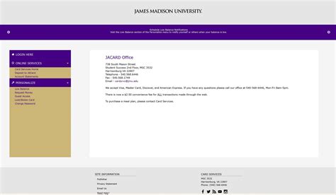 Students living on campus are required to purchase a meal plan. Each meal plan contains a set amount of punches to allow entry into all-you-care-to-eat dining halls and Dining Dollars to purchase food à la carte at retail dining locations. ... The James Madison University Police Department consists of law enforcement and cadets. The office .... 