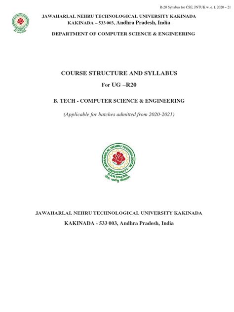 Jntuk 2-1 Syllabus r20 PDF C++ Process (Computing) - Scribd