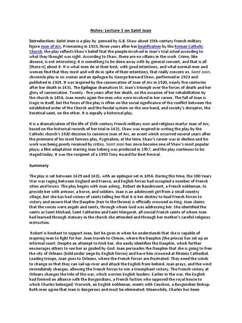 Joan of arc notes
