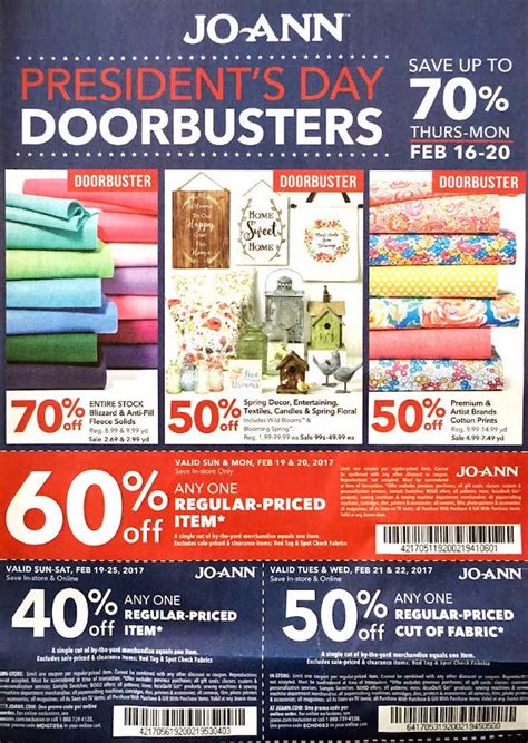Find the current Jo-Ann Weekly Sale Ad, valid from Feb 17 – Mar 02, 2023. Jo-Ann has special promotions running all the time and you can find great discounts throughout the store every week. Enjoy price drops to kick-start the season and shop incredible deals on special occasion & bridal fabric up to 30% off, sewing & quilting …. 