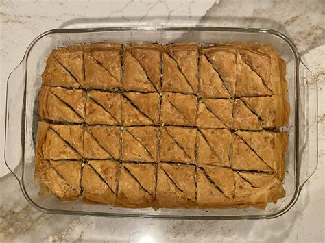 Joanna’s baklava uses a handful of ingredients, but it calls for nearly 30 sheets of phyllo dough, and each gets individually brushed with melted butter. had a recipe for homemade baklava, I knew I had to try it. After checking out Gaines’s recipe, I quickly realized why I’d never made baklava before — it’s a lot of work!. 