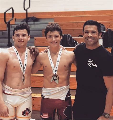 The talk show host and her husband, Mark Consuelos, were supporting their 19-year-old at his wrestling match. 5 Kelly Ripa and Mark Consuelos' youngest son, Joaquin, towered over the both of them, in a rare photo posted by the talk show host Credit: Instagram / Kelly Ripa. 
