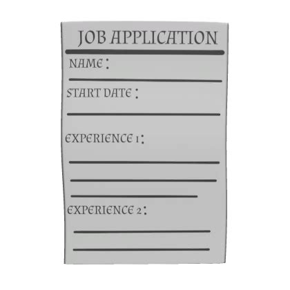 Job Application Template Roblox Text