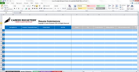 Job Application Tracker Spreadsheet intended for Applicant Tracking