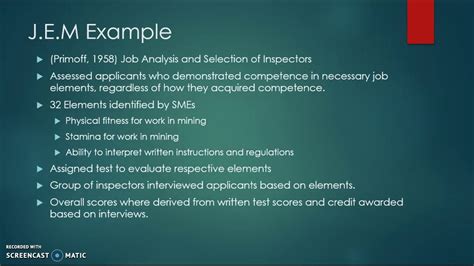 Job Element Method Analysis YouTube