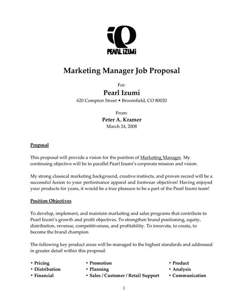 Job Position Proposal Template