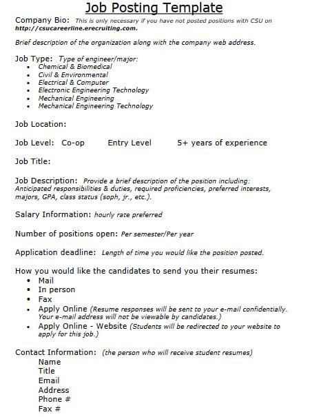 Job Posting Template