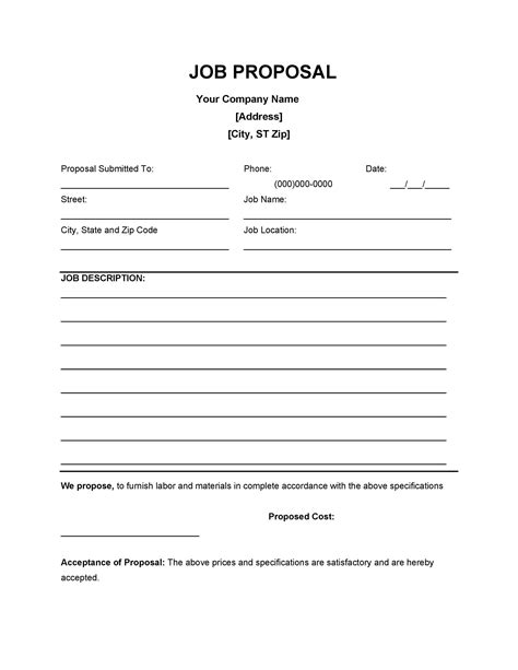 Job Proposal Templates 8+ Free Samples Forms & Formats