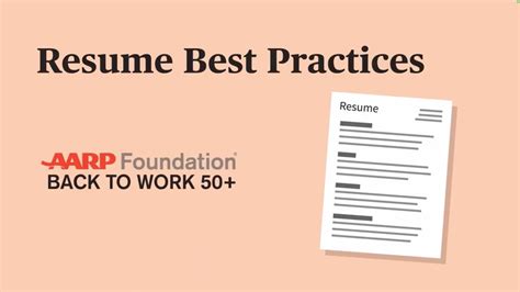Job Search Tips Create a Great Resume AARP Foundation