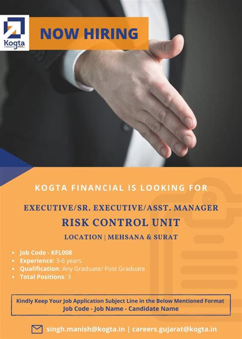 Job Vacancy Assistant Manager Risk Control Unit In Kogta Financial Career Making
