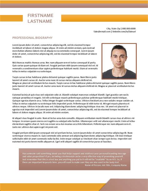 Job application biography