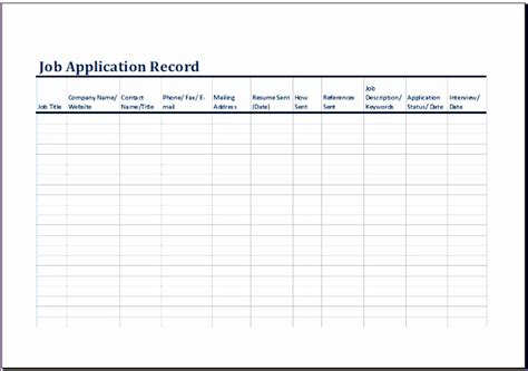 Job application log