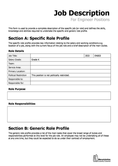 Job description templates. Sample Job Description Template — Ongig (just copy, paste, and edit!) Here is a free sample job description template you can easily copy/paste and use in Word, Google Docs, Excel, your ATS, or job description software. Ongig recommends it to customers who need more consistency in their JDs. Each section has some notes on … 