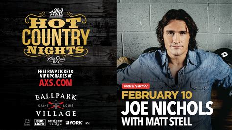 Joe Nichols - Hot Country Nights w/Ponderosa & 99.5 The Wolf