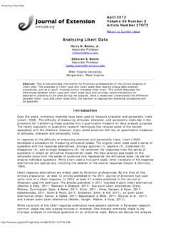 Joe Of Analyzing The Journal Extension Data Likert