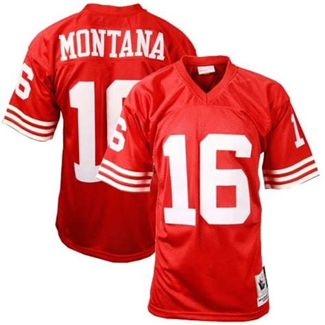 Joe Montana San Francisco 49ers Autographed Red Mitche