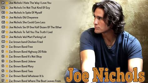 Joe nichols songs. Joe Nichols' mix of honky-tonk traditionalism and modern appeal earned the country singer an armful of Number 1 hits during the 2000s and early 2010s, beginning with 2002's "Brokenheartsville." ... 2010 Show Dog-Universal Music, exclusively licenced to Wrasse Records 01-01-2010 Greatest Hits. 01. Gimme That Girl . Joe Nichols. Greatest Hits. 03 ... 