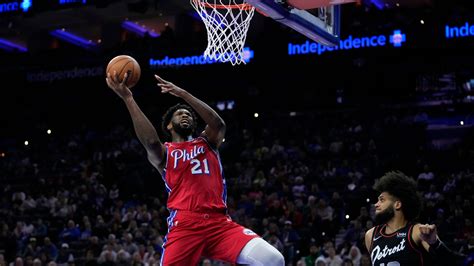 Joel Embiid scores 35 as the 76ers deal Pistons a franchise-record 22nd straight loss