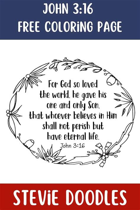 John 3 16 Coloring Shee
