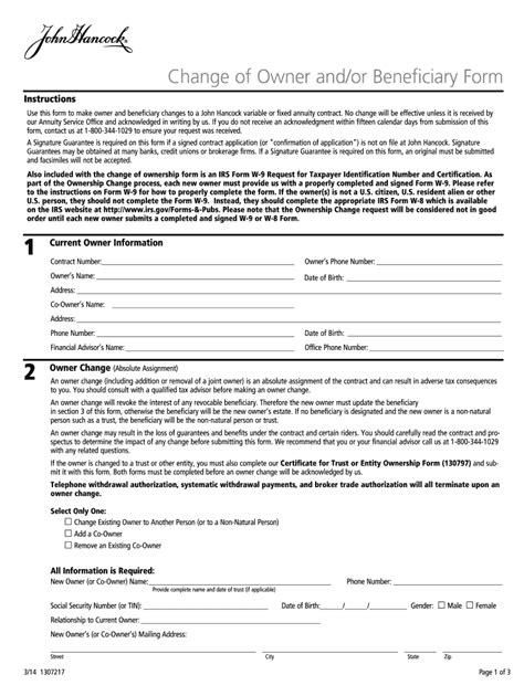 John Hancock Beneficiary Change Form 2012 - signNow