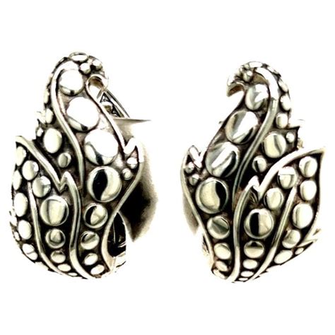 John Hardy Estate Earring with Omega Backs Silver