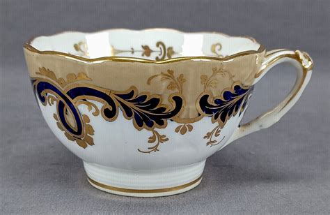 John Ridgway 5/2304 Tan Cobalt & Gold Leaf Scrollwork Foliage …