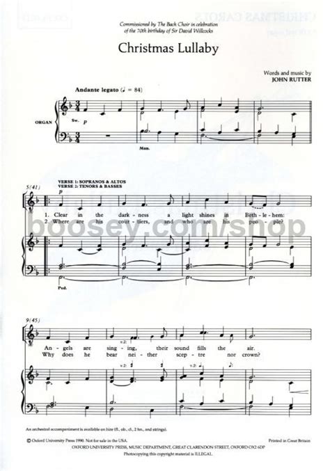 John Rutter Christmas Lullaby Noder