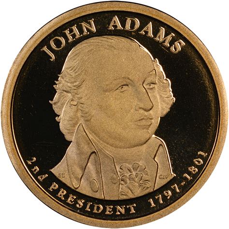 John Adams Presidential Dollar Coin - 2nd US President 1797-1801 - 2007 P. $2.85. + $0.99 shipping. John Adams 2nd President U.S. One Dollar Coin 1797-1801. $1,000.00. + $4.00 shipping. Real *VINTAGE* JOHN ADAMS 2nd President 1797-1801 ONE DOLLAR 2007 P COIN GOLD. $900.00.. 