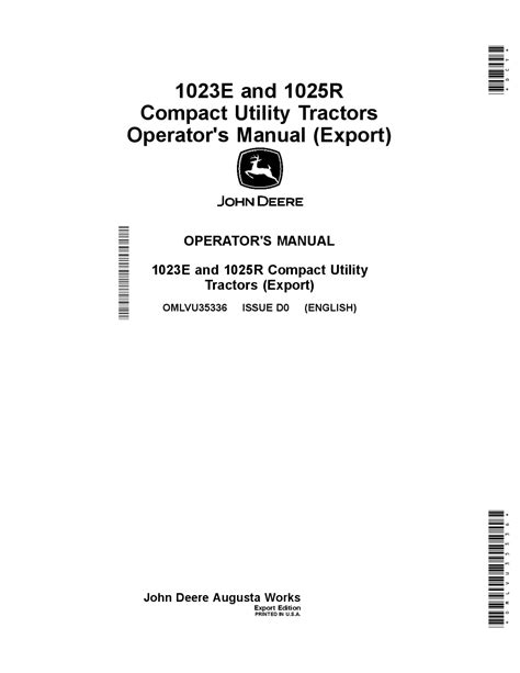  DOWNLOAD PDF FOR JOHN DEERE 1025R COMPACT UTILITY TRACTOR (SN. HJ0100001) TECHNICAL MANUAL TM149119. 1. The John Deere 1025R Tractor Technical Manual TM149119 is a comprehensive guide in PDF format that provides detailed information on the maintenance, repair, and operation of the 1025R tractor model. 2. This manual includes specifications ... . 