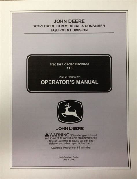 John deere 110 backhoe operators manual. - The manual of discipline by wouter g werner.