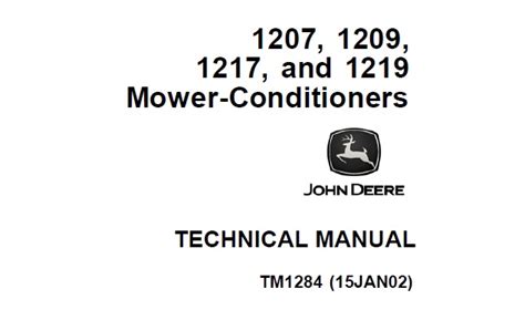 John deere 1207 1209 1217 1219 mower conditioners oem service manual. - Bank management koch macdonald solutions manual.