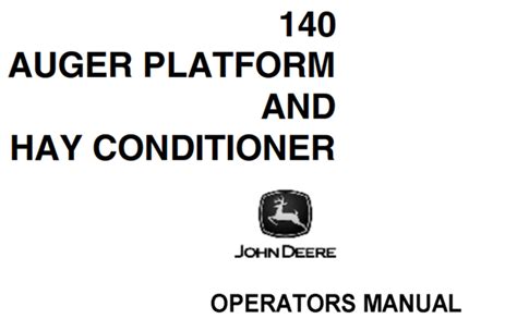 John deere 140 auger platforn hay conditioner oem operators manual. - Bmw r 1150r service and repair manual download.