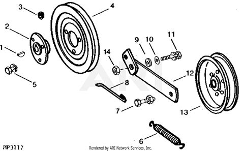 The belt diagram for the John Deere GT225 provides a visual representation of how the belt should be threaded through the various pulleys and components of the mower. It outlines the correct path for the belt, ensuring that it engages properly and operates smoothly. By following the belt diagram, you can ensure that the belt is routed correctly .... 