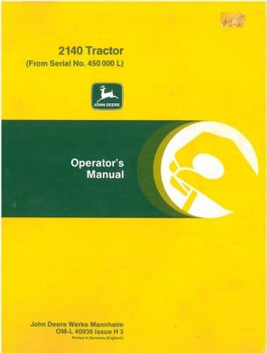 John deere 2140 tractor operators manual. - Casos de rodovalhos e de sertão.