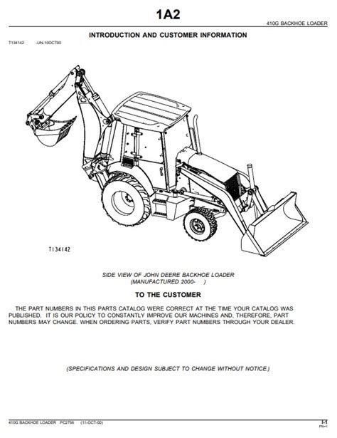 John deere 410g tractor loader backhoe parts catalog book manual pc2756. - Manual transmission hard to shift cold weather.
