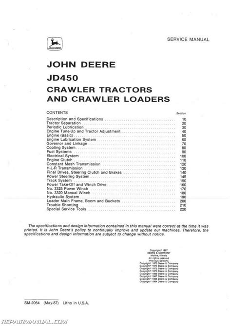 John deere 450 crawler service manual. - Manual for a rochester dualjet 210.