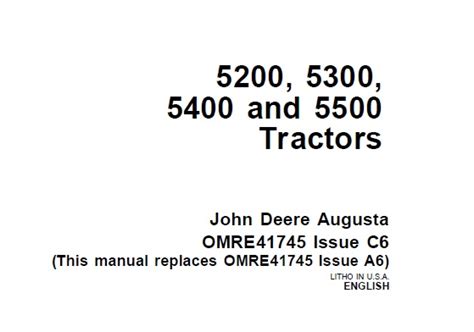 John deere 5200 tractor service manual. - Organisation des documents et de l'information.