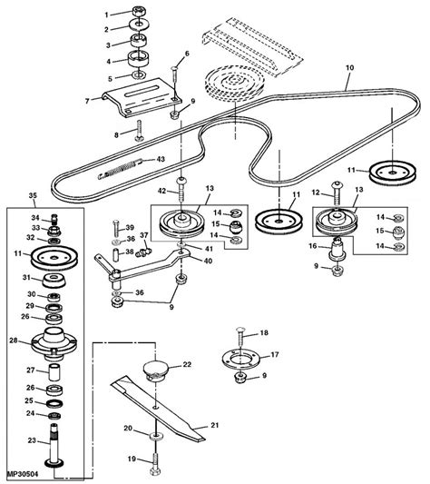 John Deere 54 High-Performance Power Flow Blower Assembly - BM22697. (3) $623.81. Add to Cart. John Deere 54-inch Deck Mulch Kit - BM20827. (23) $325.29. Add to Cart. John Deere Blade Drive Pulley - M140059. . 