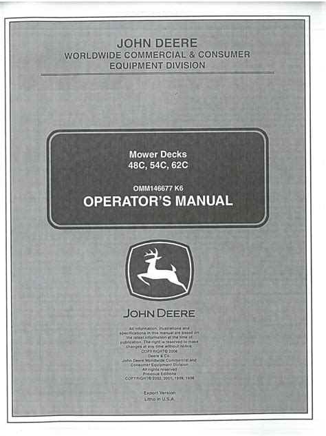 John deere 54c mower deck oem operators manual. - Hacking del manuale per principianti per eccellenza.