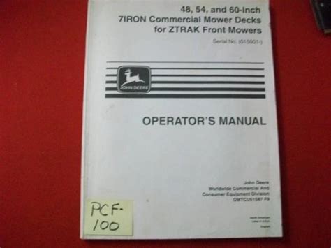 John deere 7 iron deck operators manual. - Complete idiots guide to dinosaurs the complete idiots guide.