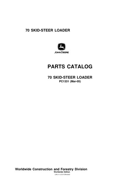 John deere 70 skid steer loader parts catalog manual pc1331. - Manuale di riparazione per officina kubota gr gr2100 2100.