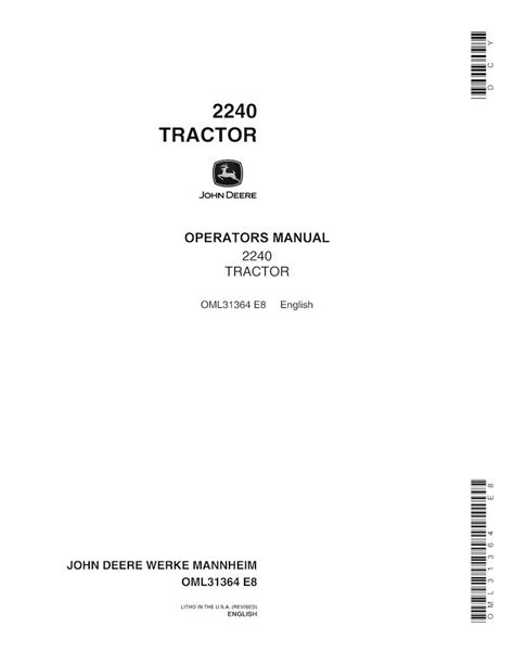 John deere bedienungsanleitung 2240 traktor 0 349999 2240 traktor. - Yamaha ef2800ic ef2800i yg2800i generator service manual.